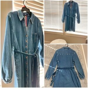 Boden VTG Denim Olympia shirt dress with belt 12R(US)